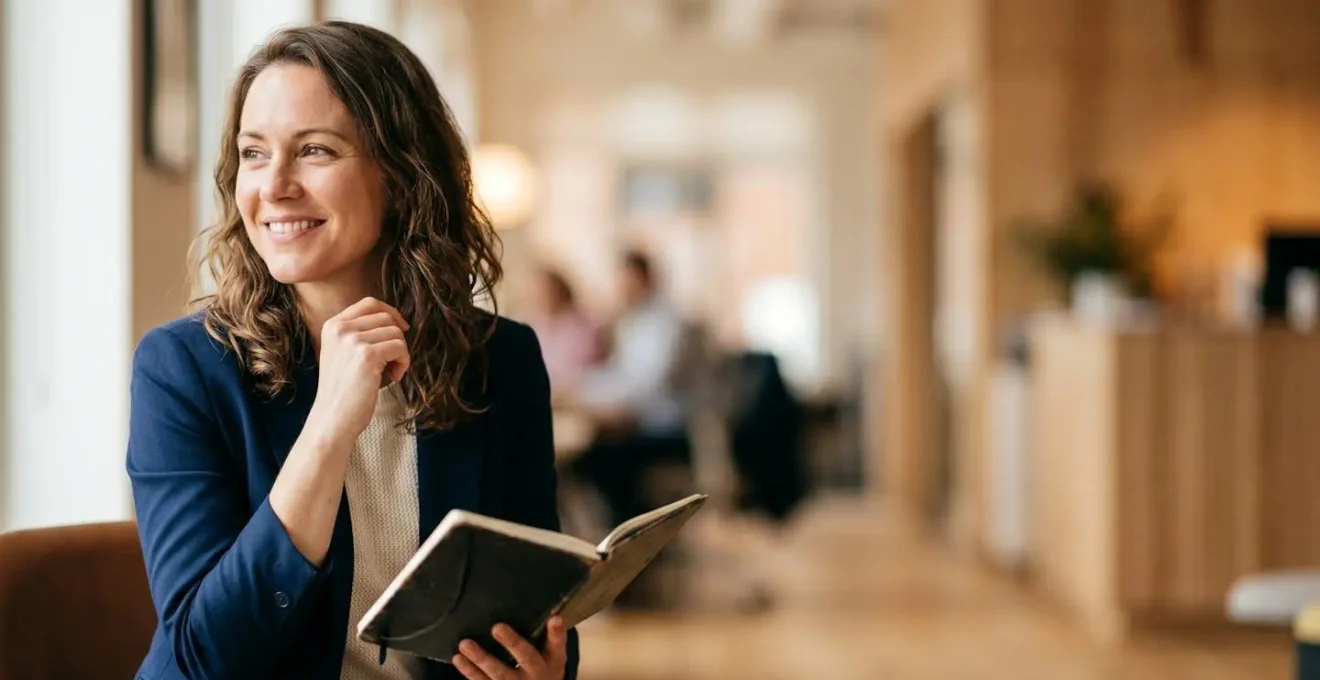 Human-centered photograph capturing the emotional relief and renewed focus of a sales professional freed from administrative burden through automation
