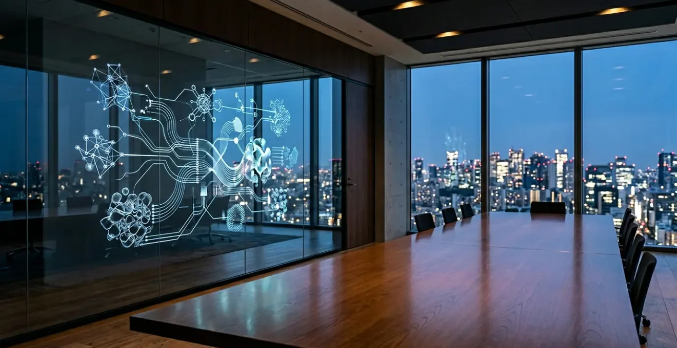 Strategic business intelligence visualization showing interconnected customer relationship data protecting enterprise accounts