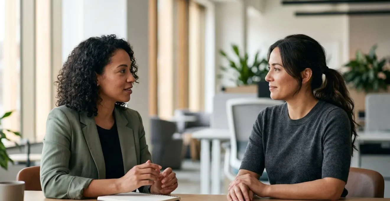 Human interaction showing collaborative leadership with clear role distinction in professional setting