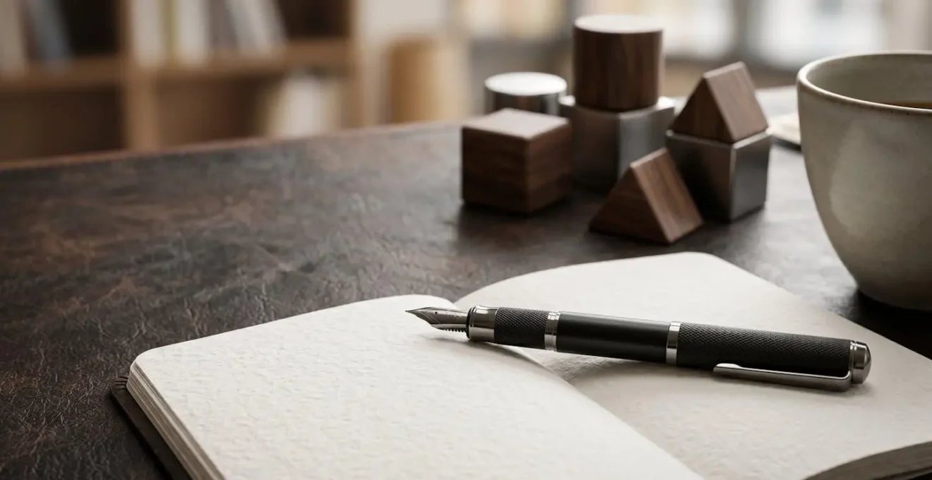 Minimalist workspace showing strategic overview with clean visual hierarchy and essential metrics