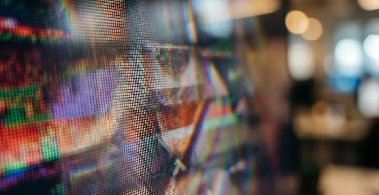 Extreme close-up of dashboard metrics visualization