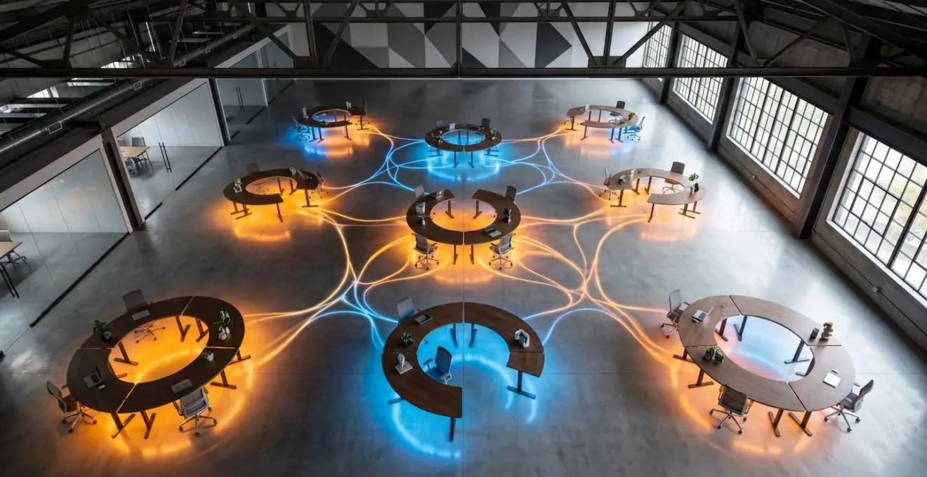 Network visualization of organizational communication patterns revealing morale indicators