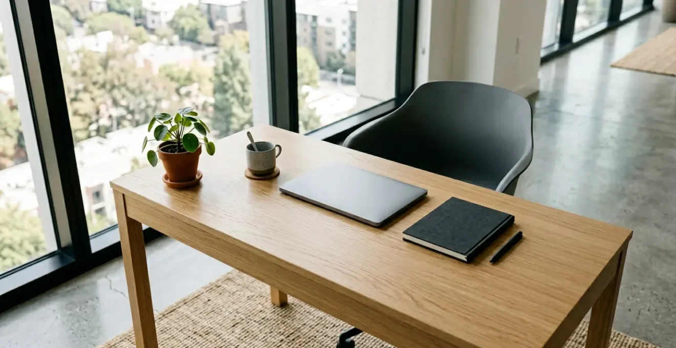 Professional workspace showing efficiency gains from customized technology solutions