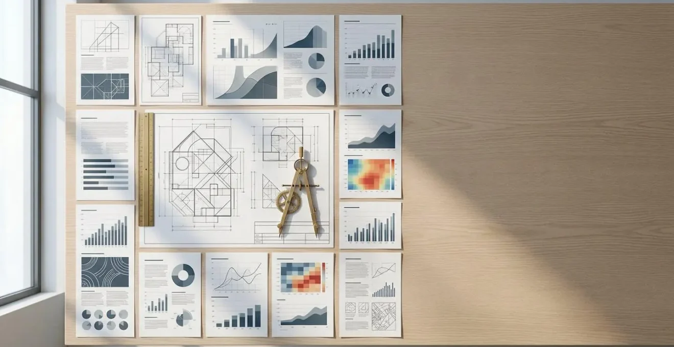 Abstract strategic planning environment showing competitive business landscape analysis