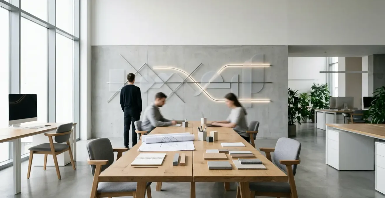 Strategic workflow visualization scene showing interconnected project timelines in modern creative agency environment